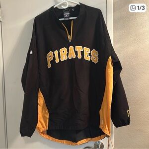 MLB pirates Pittsburgh Majestic Black and Yellow Jacket